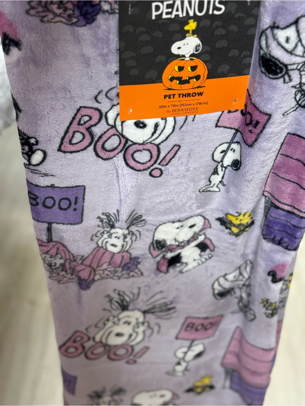 Peanuts Lavender Snoopy & Woodstock Halloween Pet Throw